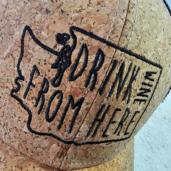 Drink Wine From Here in‎ Oregon Hat. Cork Brimmed Mercom Baseball Mesh Snapback - Picture 4 of 8